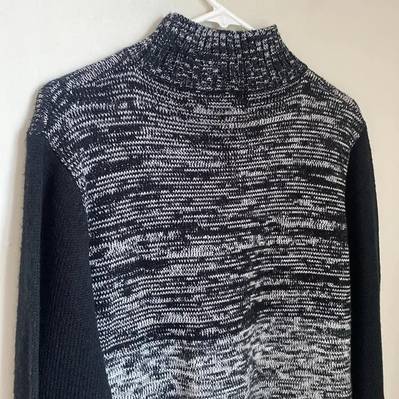 Papillon Blanc High Neck Knit Sweater Dress Grey Black Size X Large NWT - Picture 6 of 12